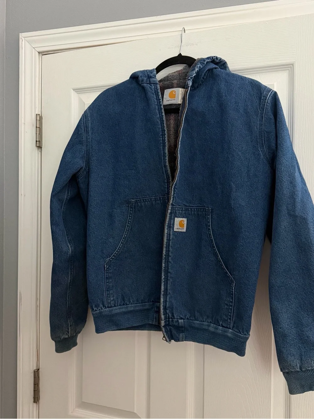Vintage Carhartt Denim Hooded Blanket Lined Jacket Y07 DST Y Size XL ASAP Rocky